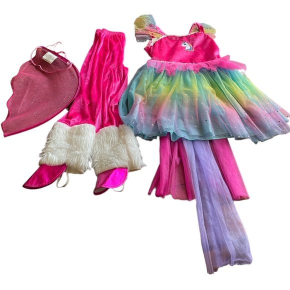 Girls 3 pc unicorn halloween costume size 7/8 in excellent condition - Picture 3 of 8